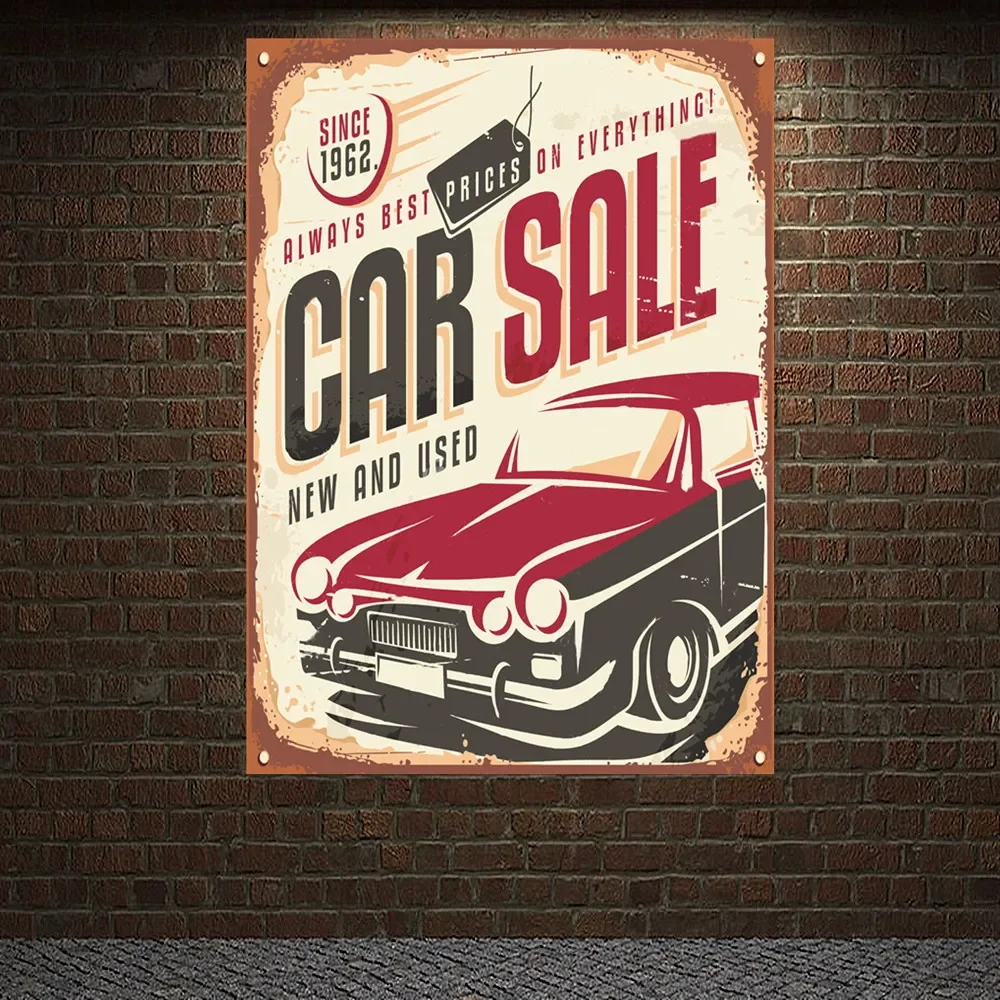 Auto Repair Shop For Sale - 빈티지 자동차 판매 서비스 포스터 태피스트리