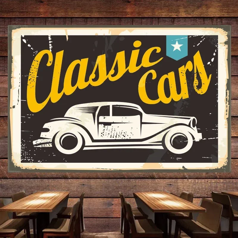 Auto Repair Shop For Sale - 클래식 자동차 빈티지 포스터 플래그 벽화,