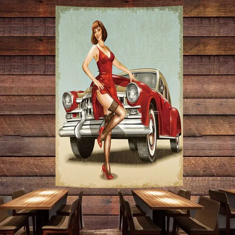 Auto Repair Shop For Sale - 빈티지 자동차 판매 서비스 포스터 태피스트리