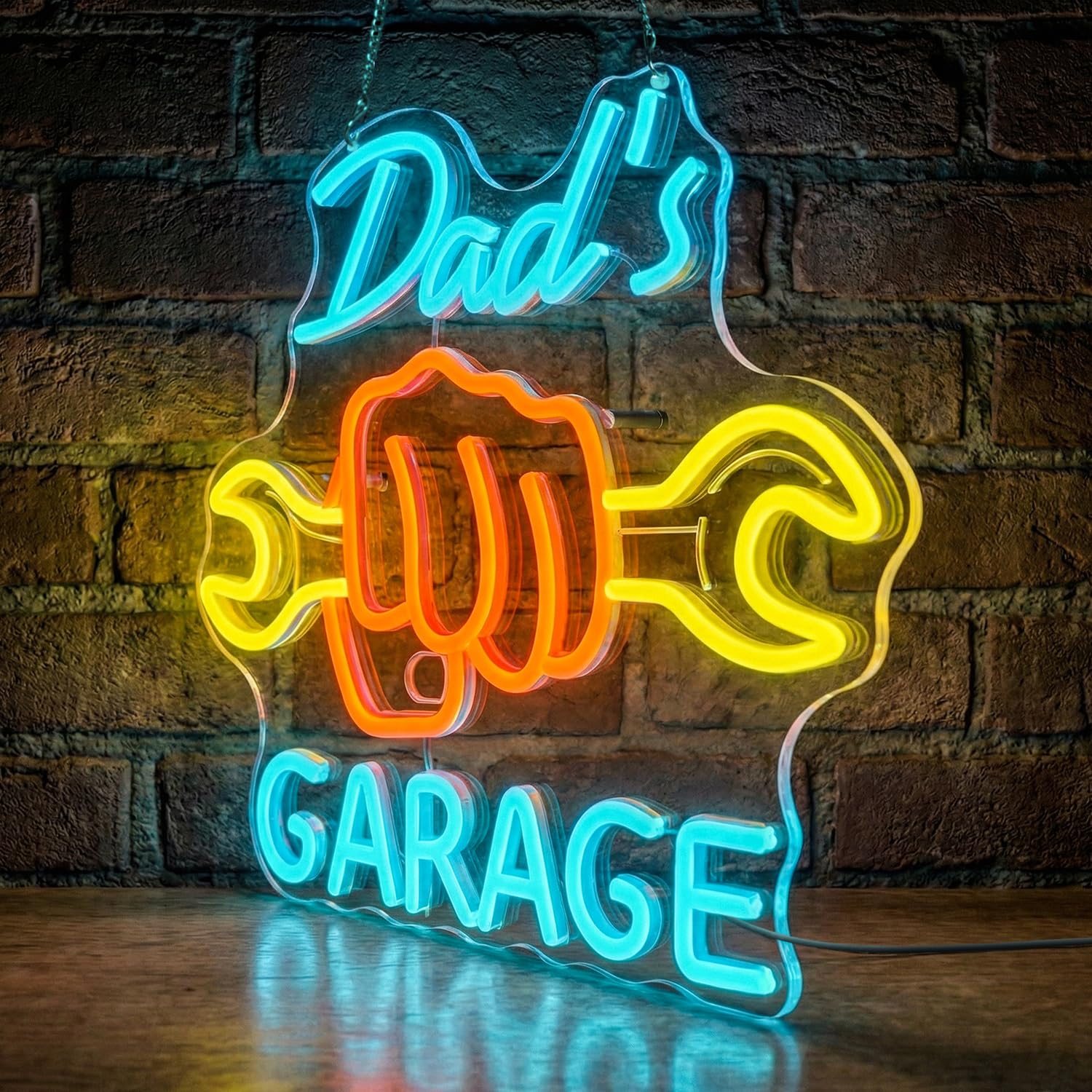 아빠의 차고 네온사인 벽 장식용, 밝기 조절 가능한 차 - Auto Repair Shop Design 리뷰 및 가격